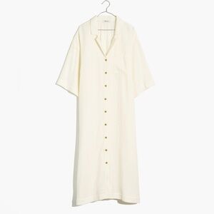 🆕 Madewell Lightestspun Cover-Up Maxi Shirtdress white